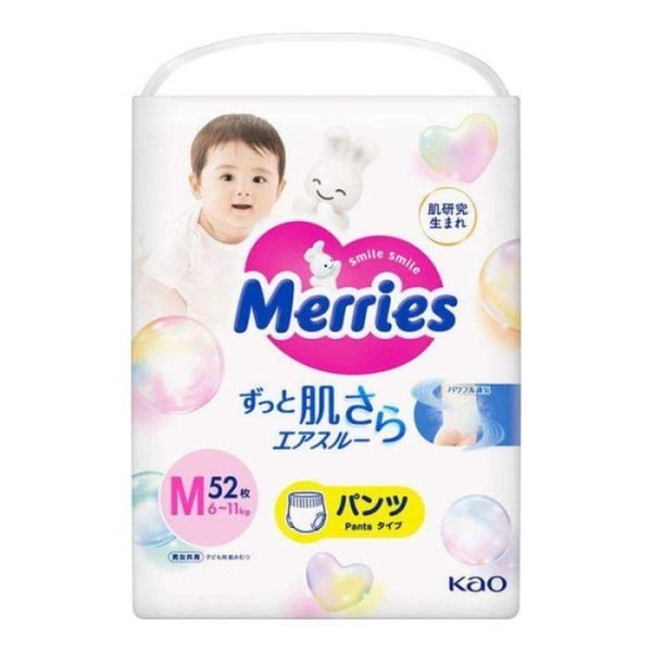 MERRIES Sauskelnės-Kelnaitės M 6-11 kg, 52 + 6 vnt.